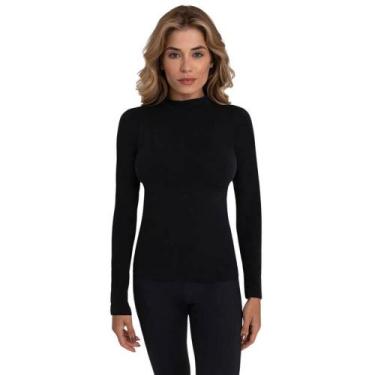 Imagem de Blusa Manga Longa Sem Costura Lupo 451-001 Gola Alta, Preto, G