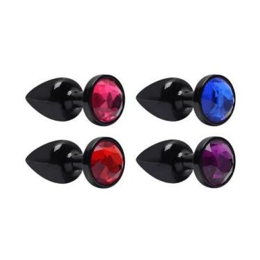 Imagem de Plug Anal Plástico Abs Preto 7 X 2,5Cm tamanho p - Lamour, Azul