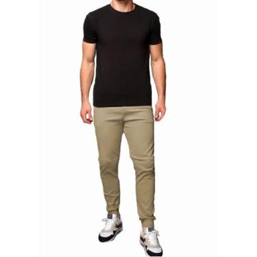 Imagem de Calça Jogger Plus Size Sarja Masculina Skinny Com Punho S01plus - Wook