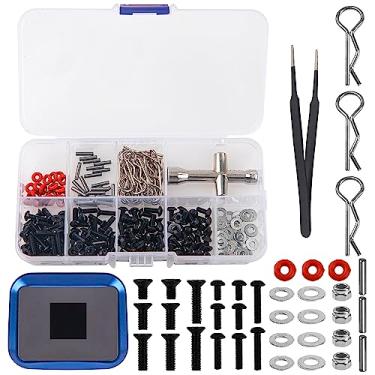 Imagem de 240PCS HIRCQOO Special RC Screw Repair Tool with Magnetic Screw Tray Hardware,Tweezers&Cross Wrench Compatible with 1:10 Traxxas Axial Redcat HSP HPI Arrma Losi Scale RC Cars Truck