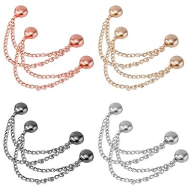 Imagem de 8 peças de clipes magnéticos multifuncionais para roupas, clipes de botão magnético com corrente amplamente utilizados, alfinetes de roupas, calças, prendedor de cintura para camisa, saia e calça (4