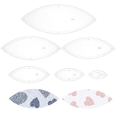 Imagem de BENECREAT Conjunto de 6 peças de modelos de folhas acolchoadas, 2,5 cm, 5 cm, 7,6 cm, 10 cm, 12,7 cm, 15 cm, réguas de acrílico transparente, estênceis de 2,5 mm de espessura para marcenaria, costura