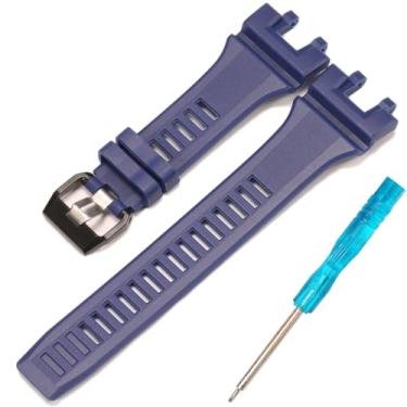 Imagem de Pulseira de resina compatível com Casio GBA900 GBA-900 Pulseira de relógio masculina esportiva de borracha à prova d'água acessórios para relógio (azul escuro)