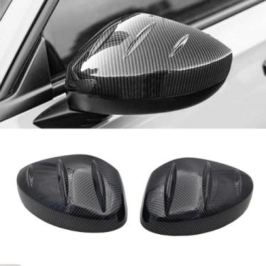 Imagem de Arkdeffon 2 peças tampa do espelho lateral retrovisor da porta compatível com Honda Civic 2022 2023 11ª geração Civic sem luz (fibra de carbono)