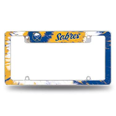 Imagem de Rico Industries NHL Buffalo Sabres Tie Dye 30,48 cm x 15,24 cm Moldura de placa automotiva para carro/caminhão/SUV