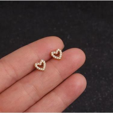 Imagem de 2 Piercing Tragus Cartilagem Coração Zirconia 6mm - Par - NoBrand, Dou