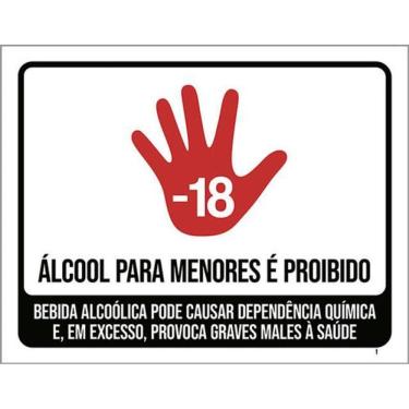 Imagem de Kit 3 Placas Sinalização - Álcool Para Menores Proibido