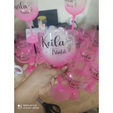 Imagem de Taça gim 580ml personalizada cores  de um lado - Sonhar Personalizados