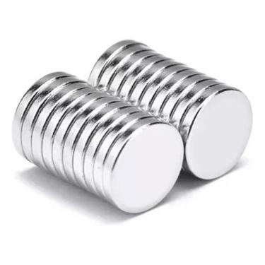 Imagem de Kit com 20 Peças Ímã de Neodímio 12x1mm N52 Super Forte Pastilha