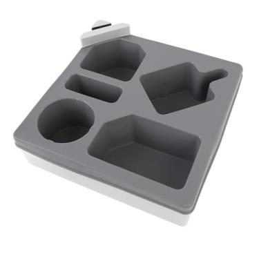 Imagem de Bandeja Do Porta-Copos Do Sofá, Cinza Porta-Copos De Silicone Para Sofá Com Suporte Giratório Para Telefone Porta-Copos Portátil Antiderramamento Para Sofá Para Lanches E Bebidas