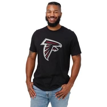 Imagem de FOCO Camiseta masculina de manga curta preta com logotipo principal da equipe NFL