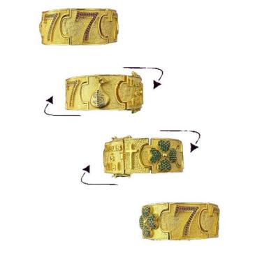Imagem de Bracelete Personalizado 35 Milímetros 777 Cravejado - ToJoia18k