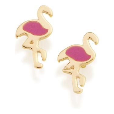 Imagem de Brinco Infantil No Formato  Flamingo  Com Ap 526281 - Rommanel, Rosa, 