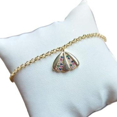 Imagem de Tornozeleira Fundo Do Mar Moda Praia Concha F. Ouro 18k - De Castro jo