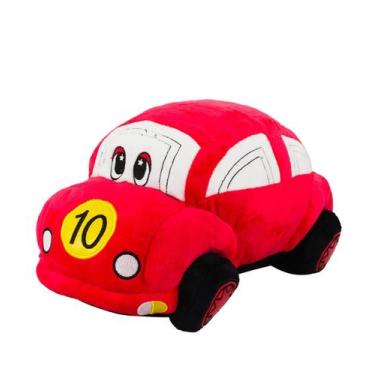 Imagem de Carro Corrida Azul ou Vermelho 31cm Pelúcia - Fofy Toys, Vermelho