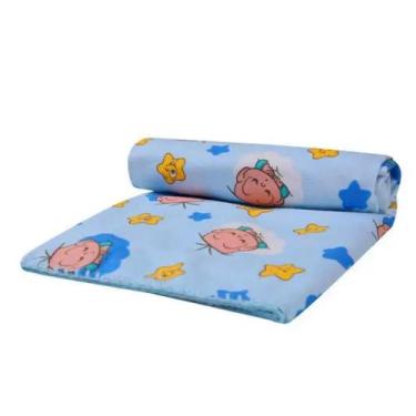 Imagem de Cobertor Infantil Para Bebe Cebolinha 90x110cm Com Crochê - Dugu, Cebo