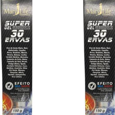 Imagem de Super Gel Desodorante Massageador Mary Life 30 Ervas Bisnaga 150g Kit 