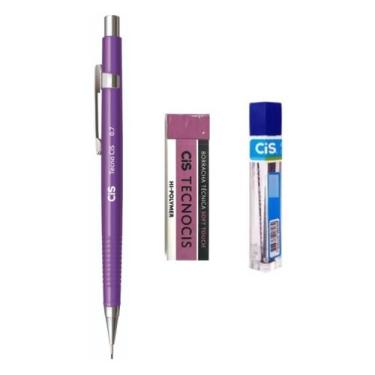Imagem de Kit Lapiseira Tecnocis ROXA 0.7mm + Borracha + Grafite
