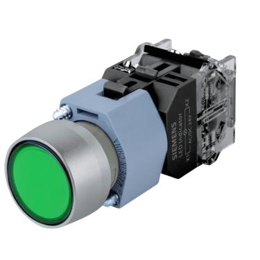 Imagem de Botão Comando Completo 3SB7 – Siemens | Verde 1NA Cód. 3SB7130-0AB40-1BA0