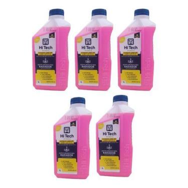 Imagem de Kit 5l Aditivo Radiador Orgânico Rosa Pronto P/ Uso Hi Tech - Hi-Tech