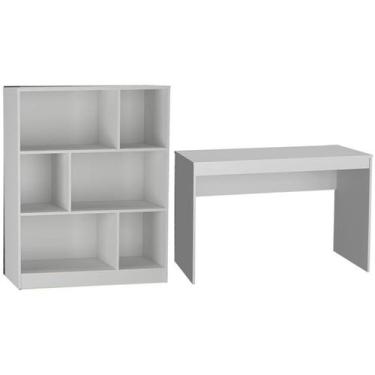 Imagem de Mesa e Estante Para Escritorio Gamer B28 Branco NOVAM - Nova Mobile, B