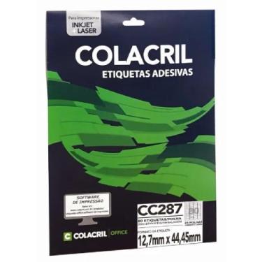 Imagem de Etiqueta Adesiva Colacril Carta CC287 12,7x44,45mm c/25 fls