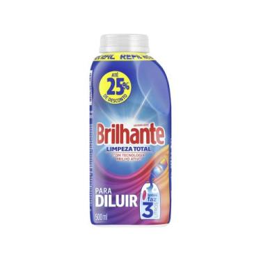 Imagem de Sabão Líquido Concentrado Brilhante Limpeza Total - Refil 500ml, 500ml