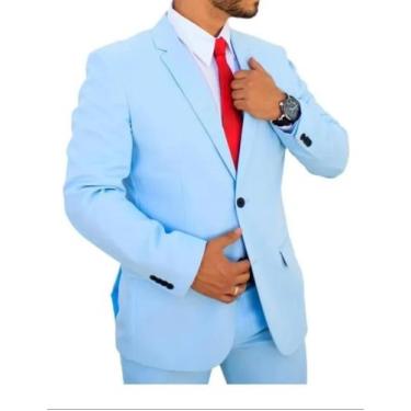 Imagem de Terno Oxford Slim Masculino Social 9 Cores - Paleto+Calça Terra Forte 