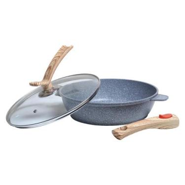 Imagem de Frigideira Indução Forno e Fogão Antiaderente Revestimento Mármore Cer