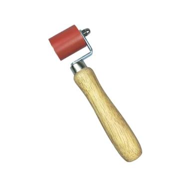 Imagem de Ｂｅｓｇａ Rolo de costura de silicone para telhados, ferramenta com cabo de madeira, rolo portátil para soldagem de sobreposição de PVC, Vermelho