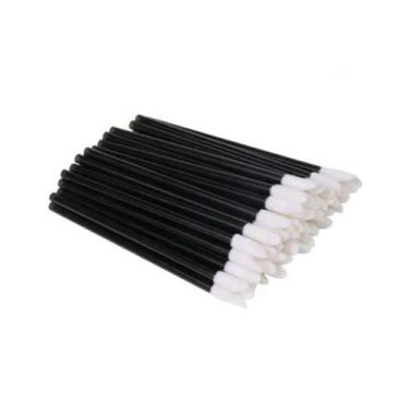Imagem de Bastão Aplicador Lips Gloss Cílios Descartável 50 Un - Diversos, Preto