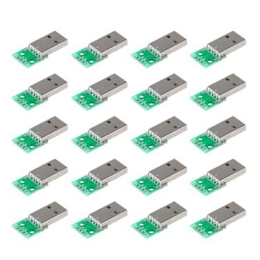 Imagem de EC Buying 20 peças USB macho tipo A para DIP 2,54 mm placa PCB fonte de alimentação DIY módulo conversor adaptador 4 pinos para Arduino