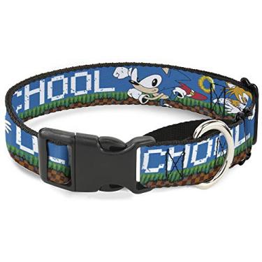 Imagem de Buckle-Down Coleira para cachorro Martingale Sonic Tails Poses Old School Weathered Blue White 45 a 66 cm de largura 3,9 cm