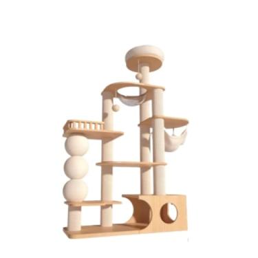 Imagem de Conjunto de escalada de luxo para gatos grandes com escadas de cama de brinquedo - Torre Tree Cat Scratcher Playground Villa - Gato Accesorios Produtos para animais de estimação