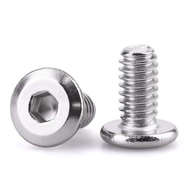 Imagem de Parafusos sextavados de 1/4-20 x 1/5.1 cm, aço inoxidável 304 18-8, parafusos de máquina escareados chanfrados para móveis, encadernação, máquinas, automotivo, projetos DIY, 50 peças