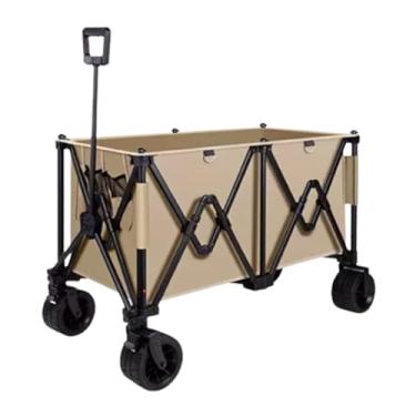 Imagem de carroça Carrinho de vagão simples com rodas, vagão utilitário dobrável para compras com bolsa de armazenamento, carrinho de jardim portátil, capacidade de peso de 150kg/331lb dobrável