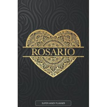 Imagem de Rosario: Rosario Planner, Calendar, Notebook,Journal, Gold Heart Design With The Name Rosario