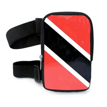 Imagem de Bolsa de coxa com bandeira | Arnês de perna para mulheres | Bolsa de cintura para atividades ao ar livre | Pochete de caminhada de carnaval com alças ajustáveis, Trinidad e Tobago, One Size, Bolsa de