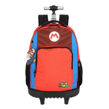 Imagem de Mochila com Rodinhas e Alças Super Mario Vermelho MC47566MO Lançamento