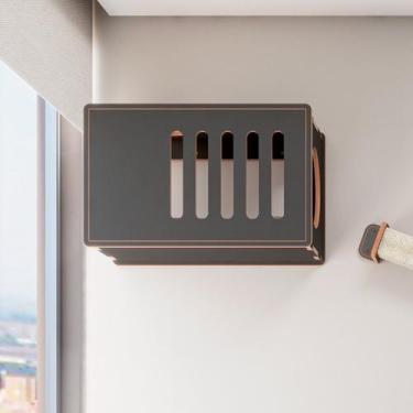 Imagem de Toca de Parede para Gatos Frédy Preta Frente Grade A 44cm x C 70cm x P