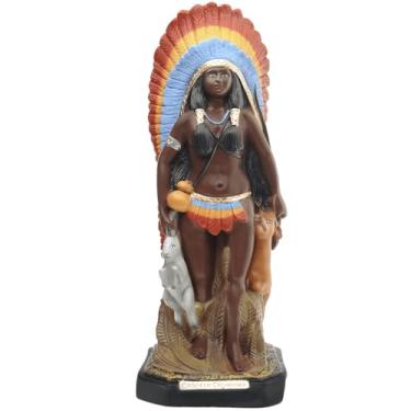 Imagem de Imagem Cabocla Jurema Caçadora 20cm Gesso Escultura Umbanda