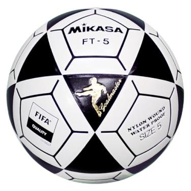 Imagem de Bola de futebol Mikasa FT5 Goal Master, preta/branca, tamanho 5
