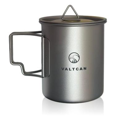 Imagem de Valtcan Copo de acampamento de titânio com tampa, 450 ml