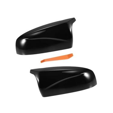 Imagem de A ABSOPRO Par de tampa do espelho do lado do passageiro do motorista do carro de substituição preto brilhante para BMW X5 X6 E70 E71 2008-2013 capas de proteção de espelho decoração exterior guarnição