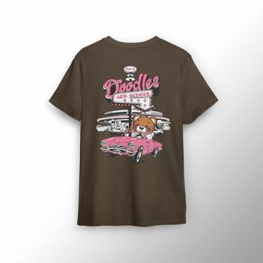 Imagem de Camiseta Estampada com Urso com Carro Rosa - Lobo Sete, G, Café