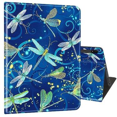Imagem de Capa para Samsung Galaxy Tab S8 Plus 2022/S7 FE 2021/S7 Plus 2020 31.5 cm, capa ultrafina com suporte multiângulo com função despertar/dormir - libélula verde