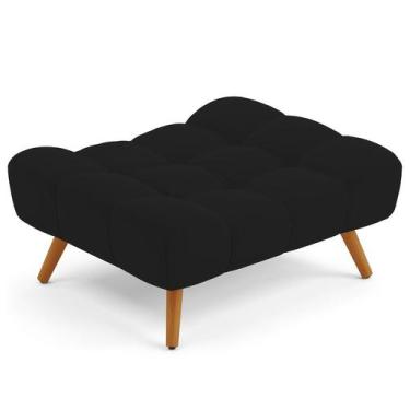 Imagem de Puff Pet Cama Estofada Para Cachorro Sofia L02 Suede Preto - Inoviza