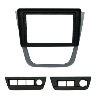 Imagem de Moldura 9 Pol. Gol Rally e Saveiro Cross G5 com suporte 2 e 4 botões - Grafite - Fiamon