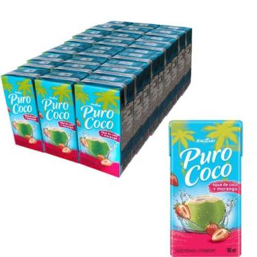 Imagem de Água de Coco PURO COCO Morango MAGUARY 27x180ml