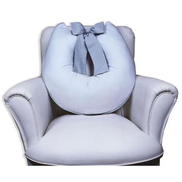 Imagem de Almofada Amamentação com Laço - Laura Baby, Branco c/ Cinza